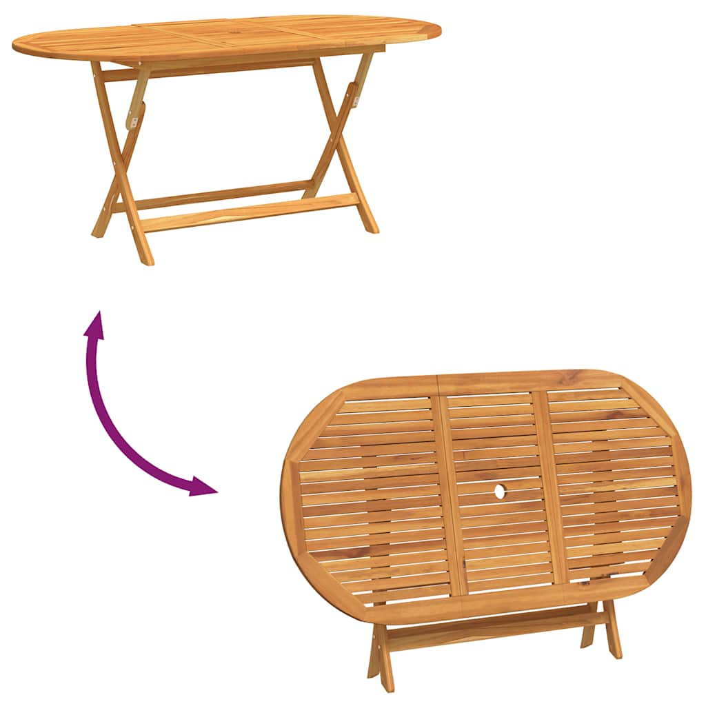 Klappbarer Gartentisch 160x85x75 cm Massivholz Eukalyptus