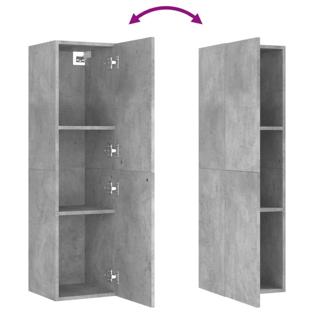 TV-Schränke 2 Stk. Betongrau 30,5x30x110 cm Holzwerkstoff