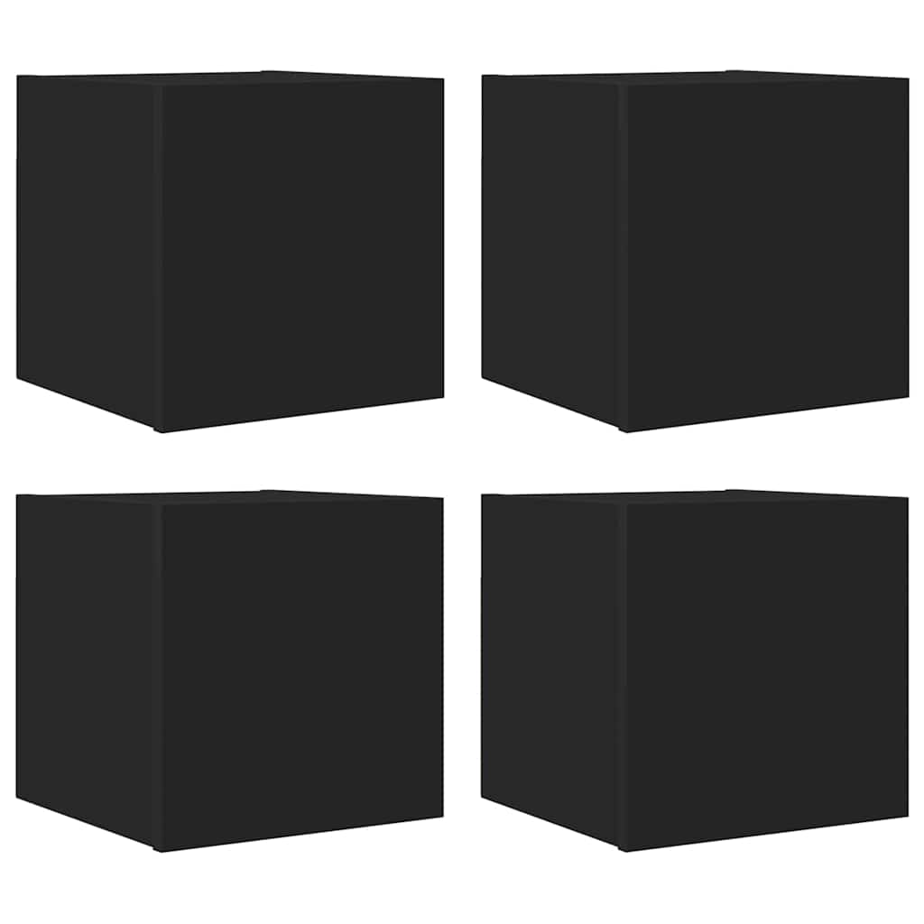 TV-Wandschränke 4 Stk. Schwarz 30,5x30x30 cm