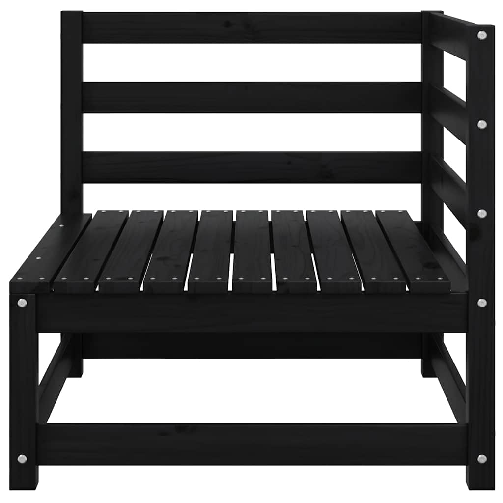 Garten-Ecksofas 2 Stk. Schwarz Kiefer Massivholz