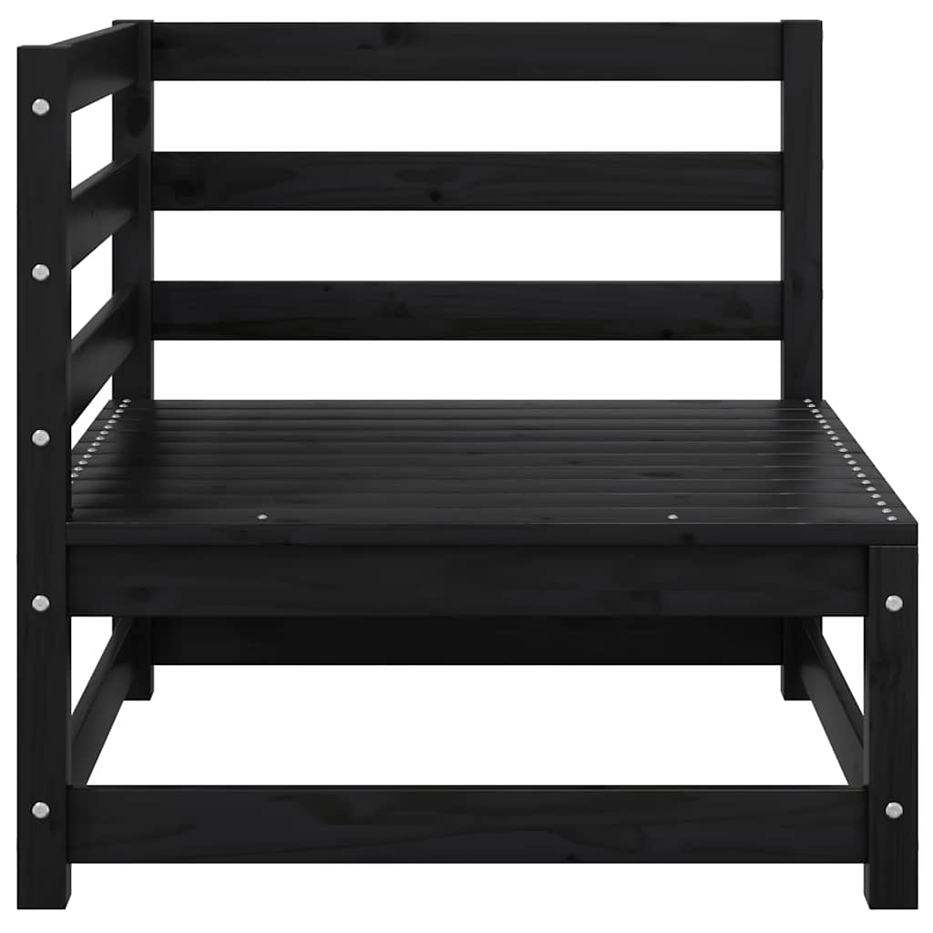 Garten-Ecksofas 2 Stk. Schwarz Kiefer Massivholz