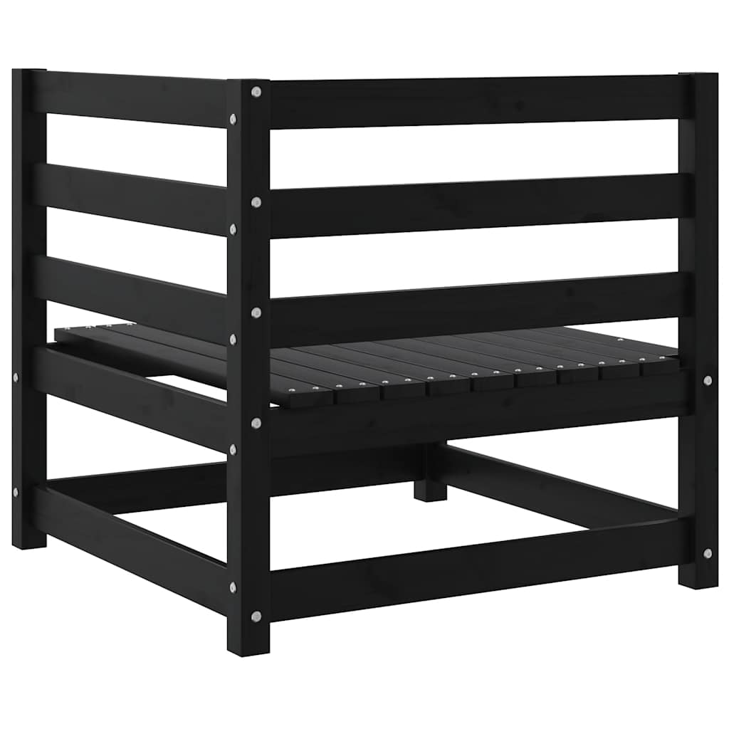 Garten-Ecksofas 2 Stk. Schwarz Kiefer Massivholz