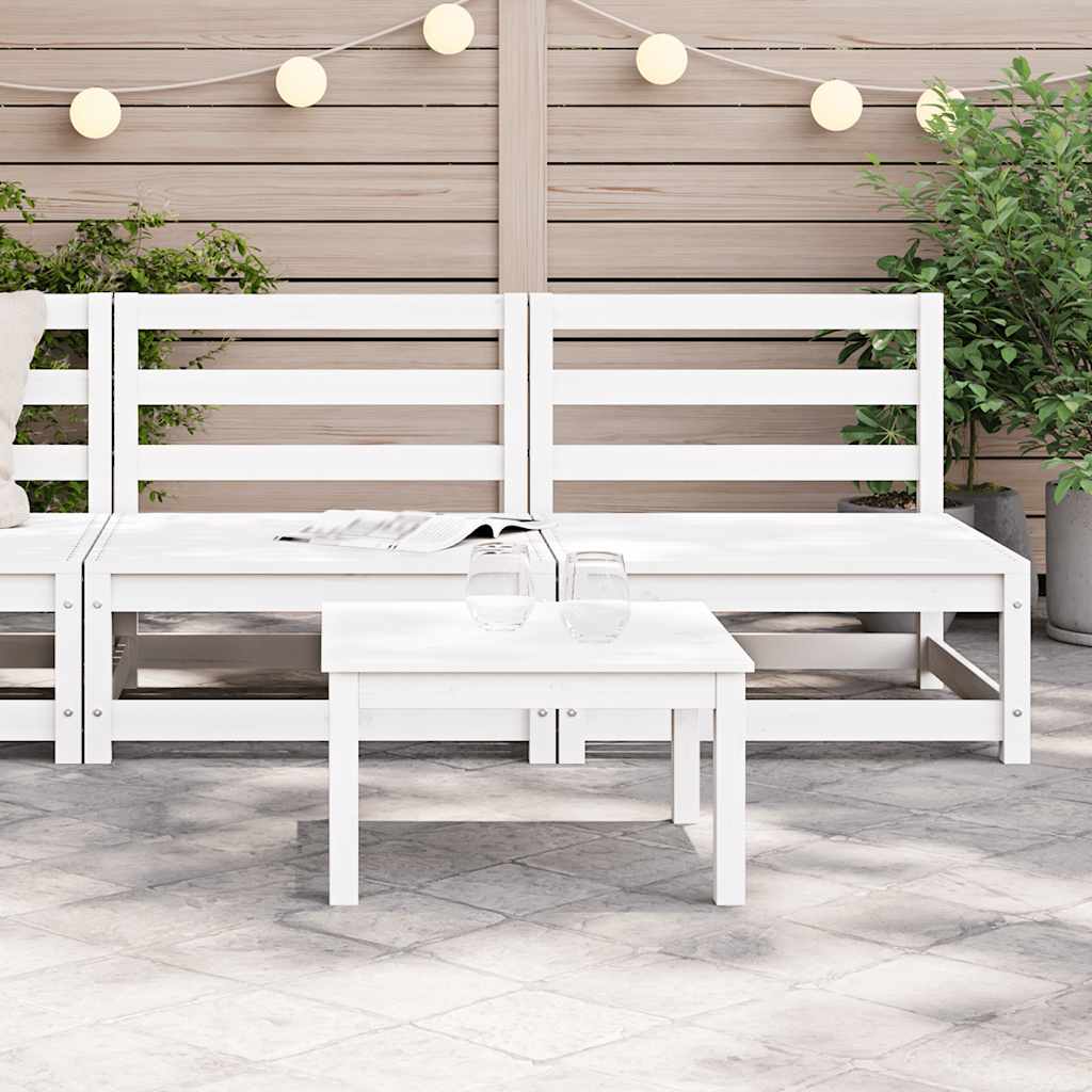 Garten-Mittelsofas 2 Stk. Weiß Kiefer Massivholz