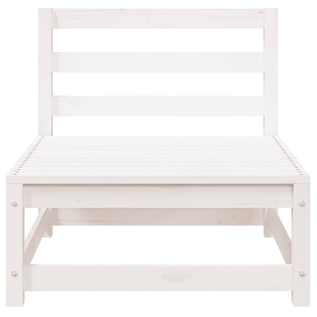 Garten-Mittelsofas 2 Stk. Weiß Kiefer Massivholz