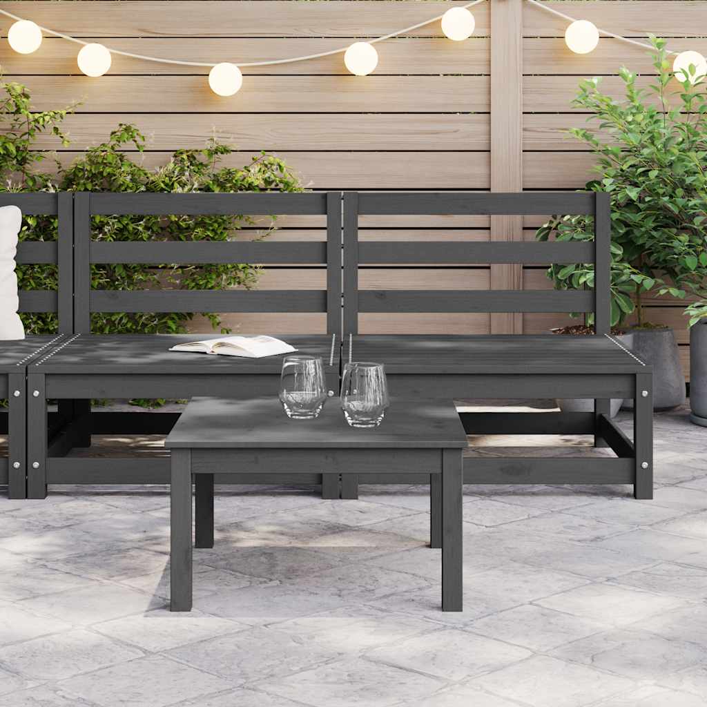 Garten-Mittelsofas 2 Stk. Grau Kiefer Massivholz