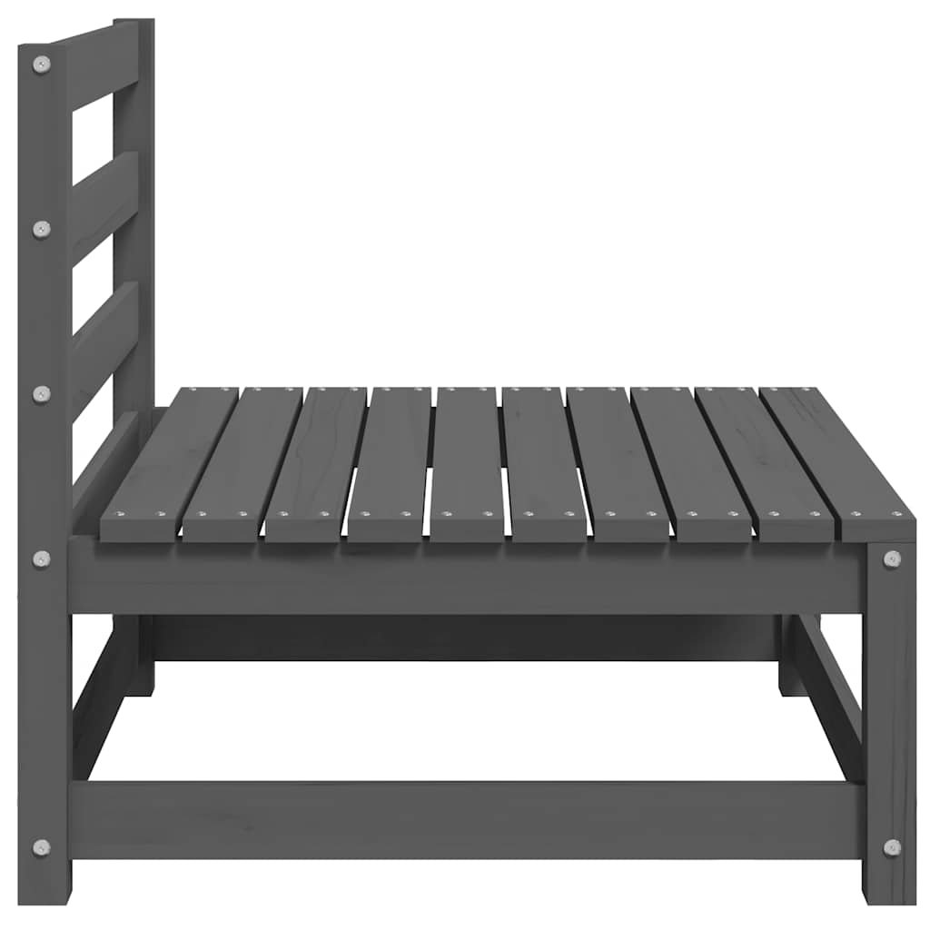 Garten-Mittelsofas 2 Stk. Grau Kiefer Massivholz