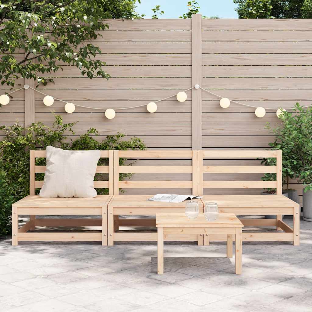 Garten-Mittelsofas 3 Stk. Massivholz Kiefer