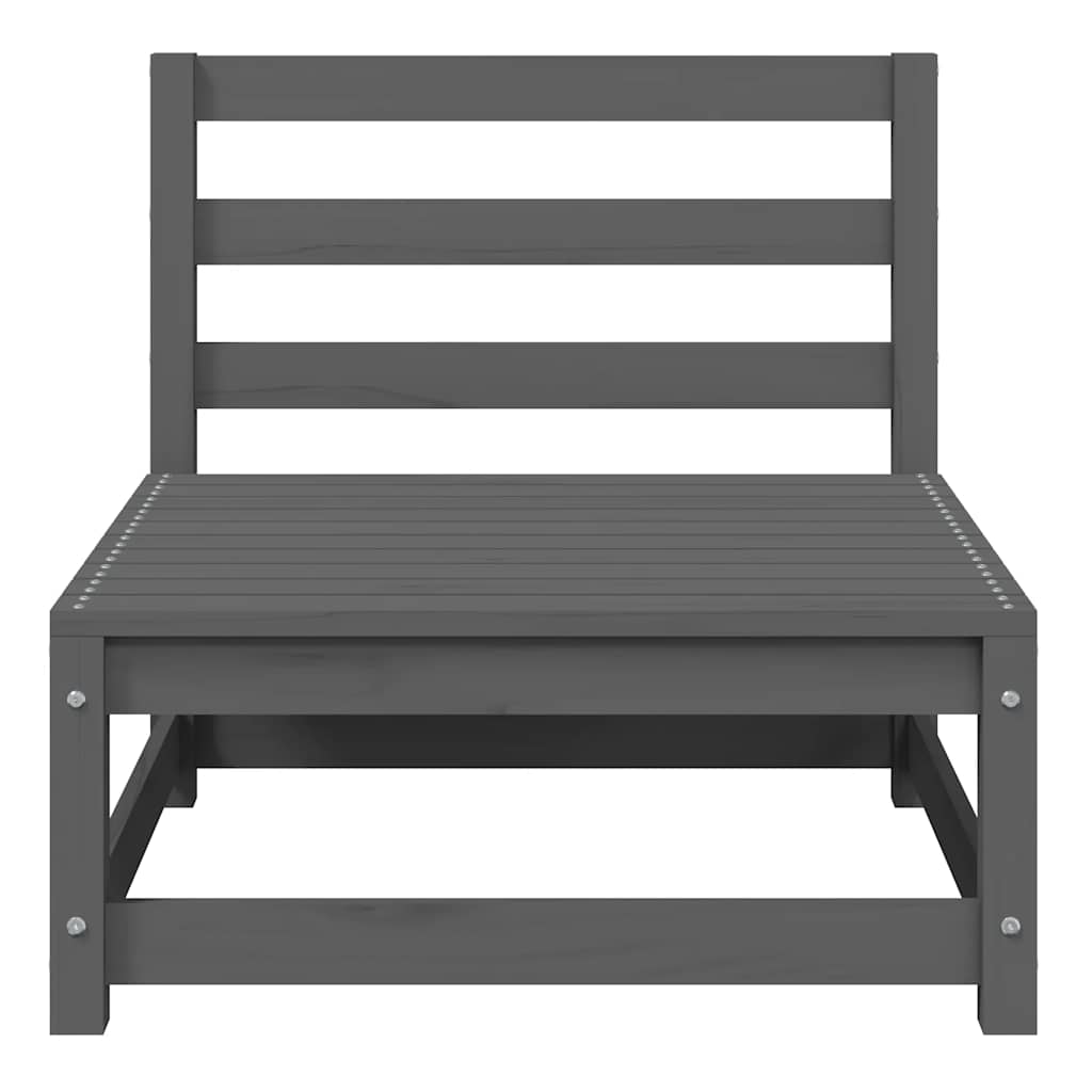2-tlg. Garten-Lounge-Set Grau Kiefer Massivholz