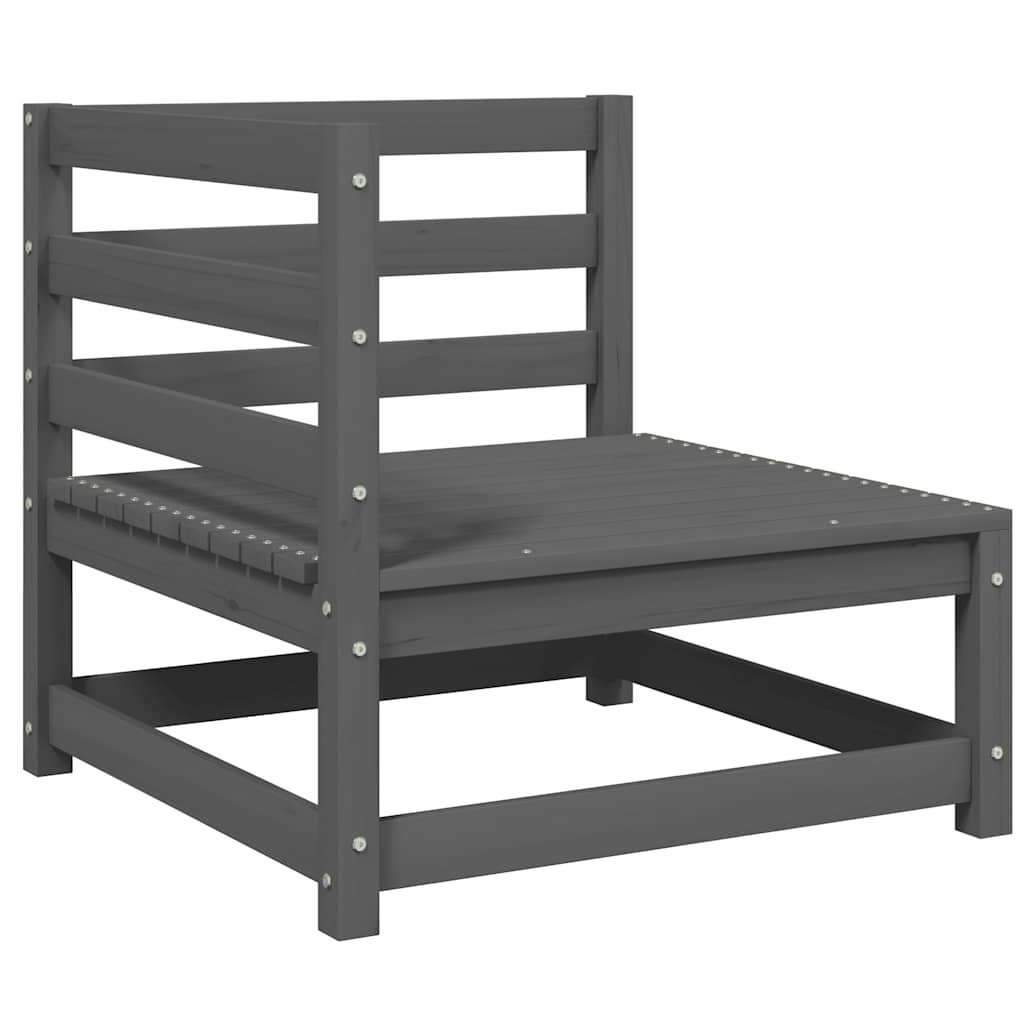 3-tlg. Garten-Lounge-Set Grau Kiefer Massivholz