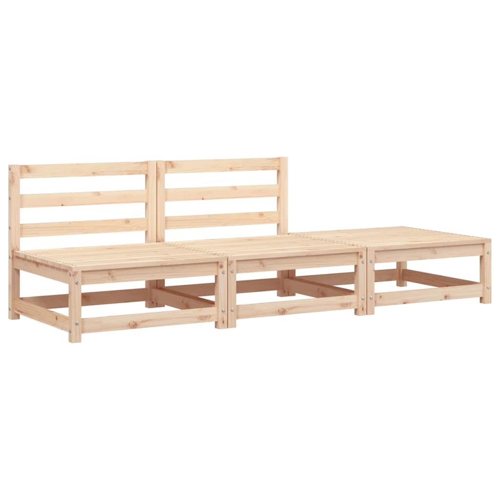 3-tlg. Garten-Lounge-Set Massivholz Kiefer
