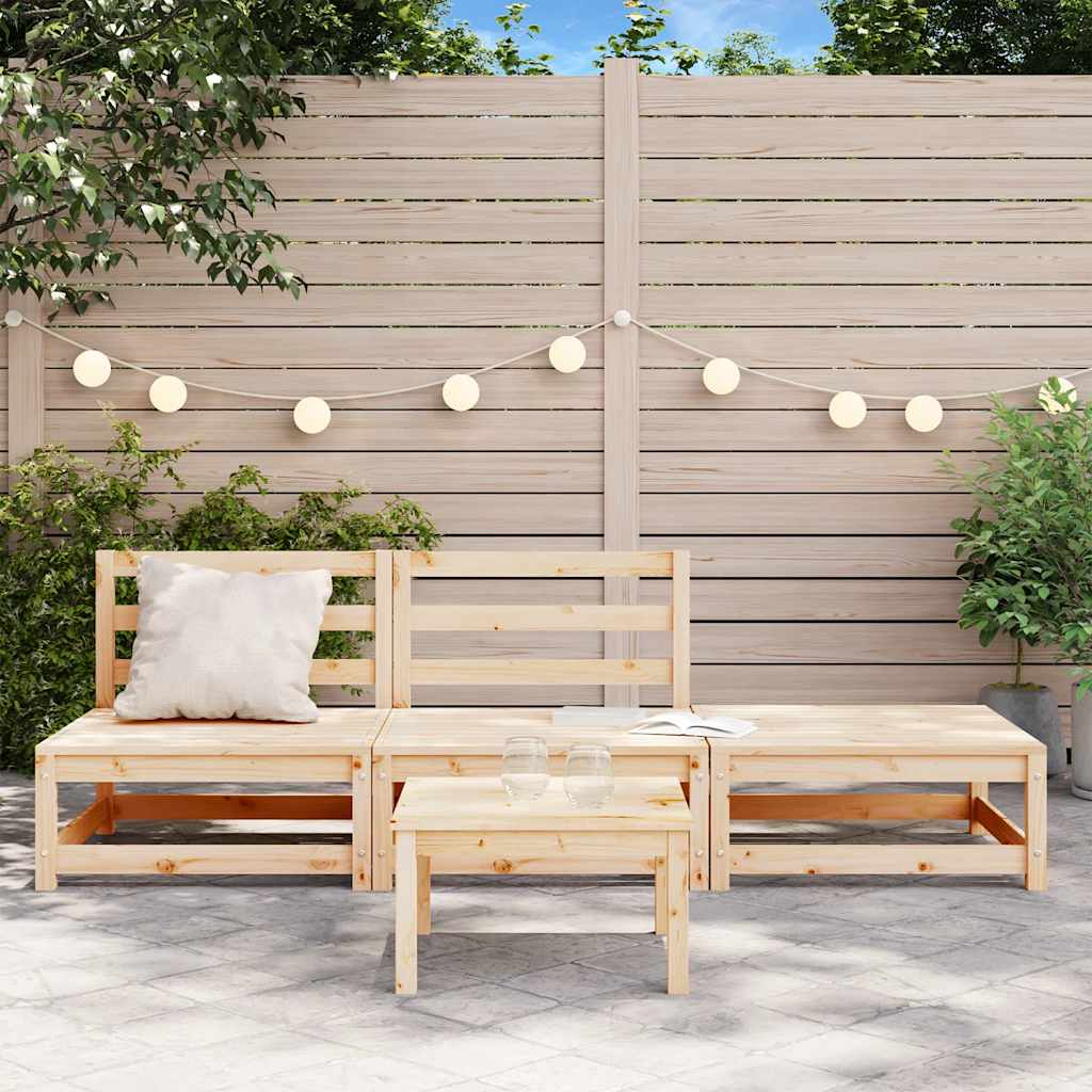 3-tlg. Garten-Lounge-Set Massivholz Kiefer