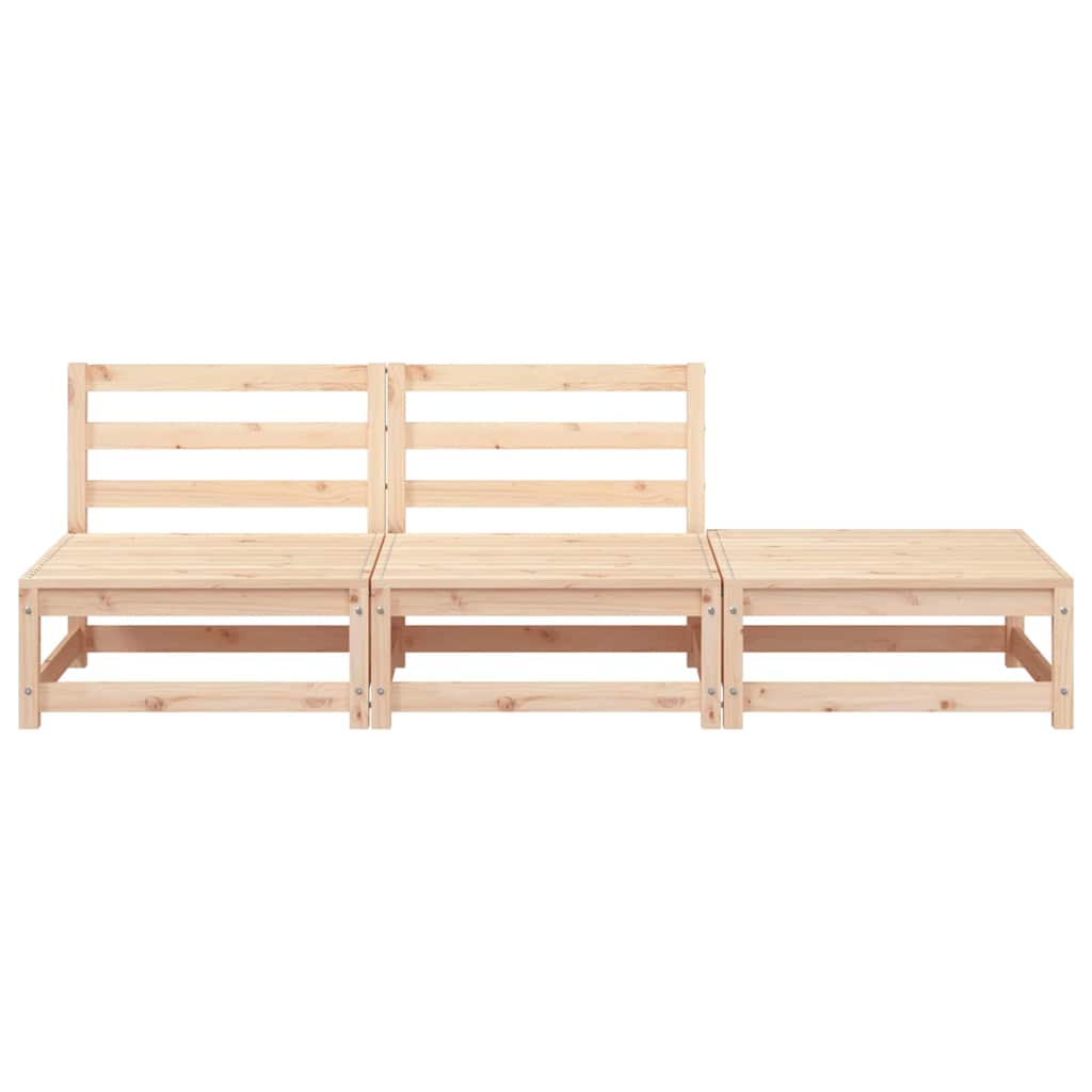 3-tlg. Garten-Lounge-Set Massivholz Kiefer