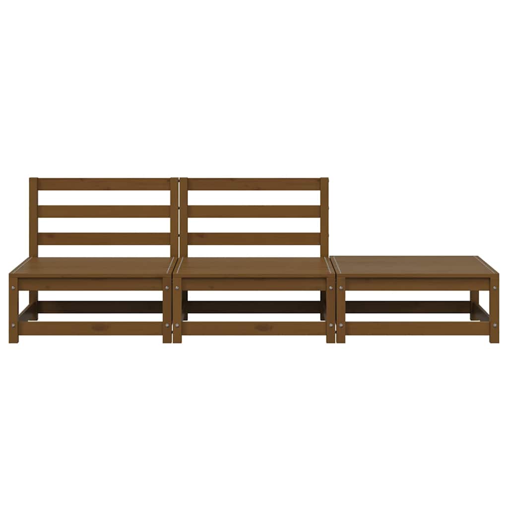 3-tlg. Garten-Lounge-Set Honigbraun Massivholz Kiefer