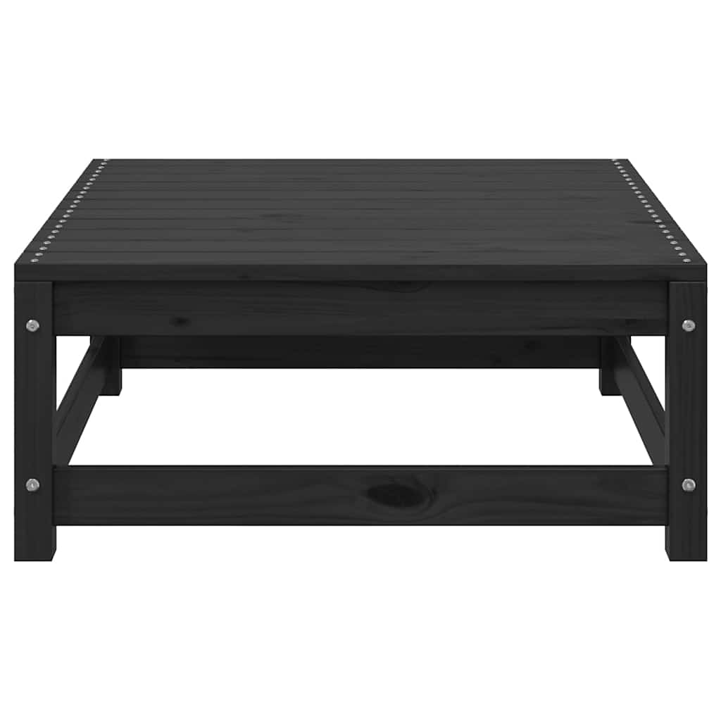 3-tlg. Garten-Lounge-Set Schwarz Massivholz Kiefer