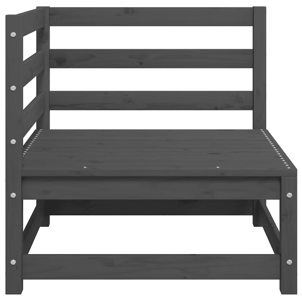 Gartensofa 2-Sitzer mit Kissen Grau Kiefer Massivholz