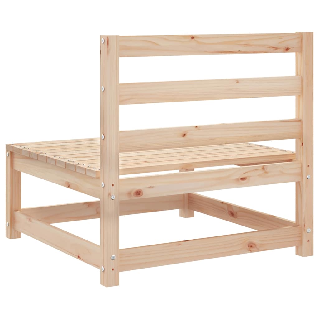Garten-Mittelsofas mit Grauen Kissen 2 Stk. Massivholz Kiefer