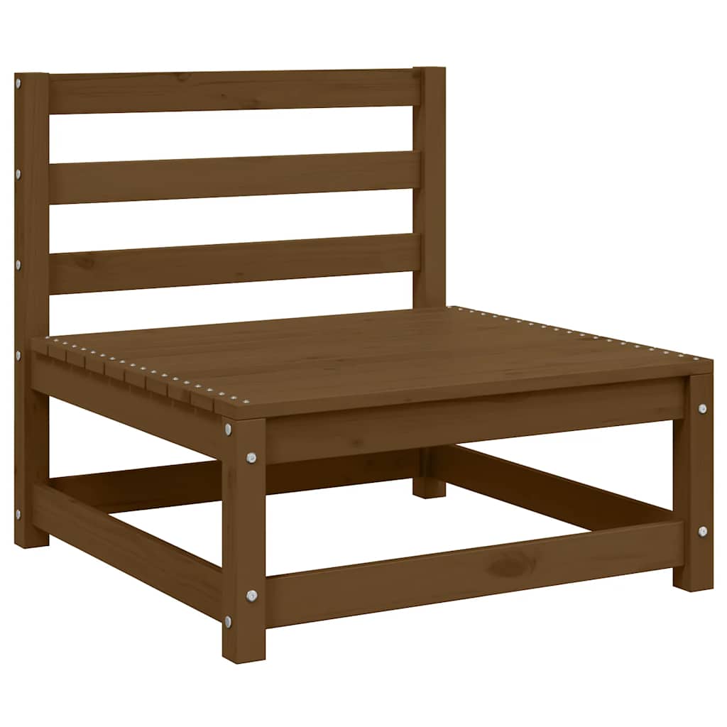 Garten-Mittelsofas mit Creme Kissen 2 Stk. Massivholz Kiefer