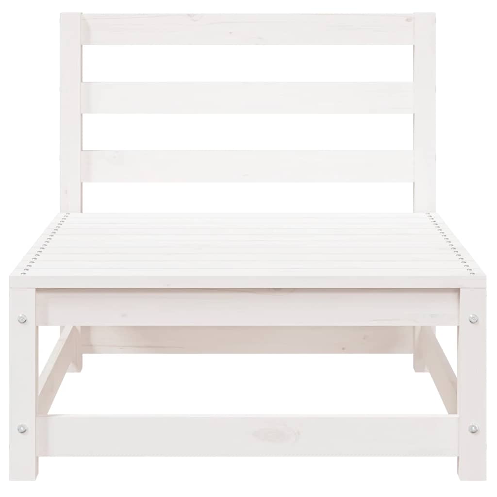 2-tlg. Garten-Lounge-Set mit Kissen Weiß Kiefer Massivholz