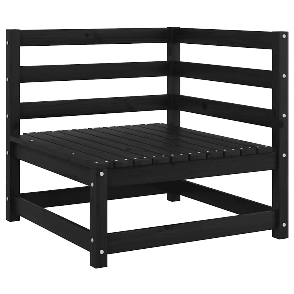2-tlg. Garten-Lounge-Set mit Kissen Schwarz Kiefer Massivholz