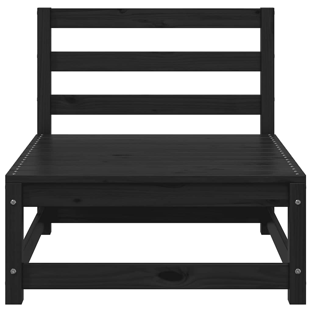 2-tlg. Garten-Lounge-Set mit Kissen Schwarz Kiefer Massivholz