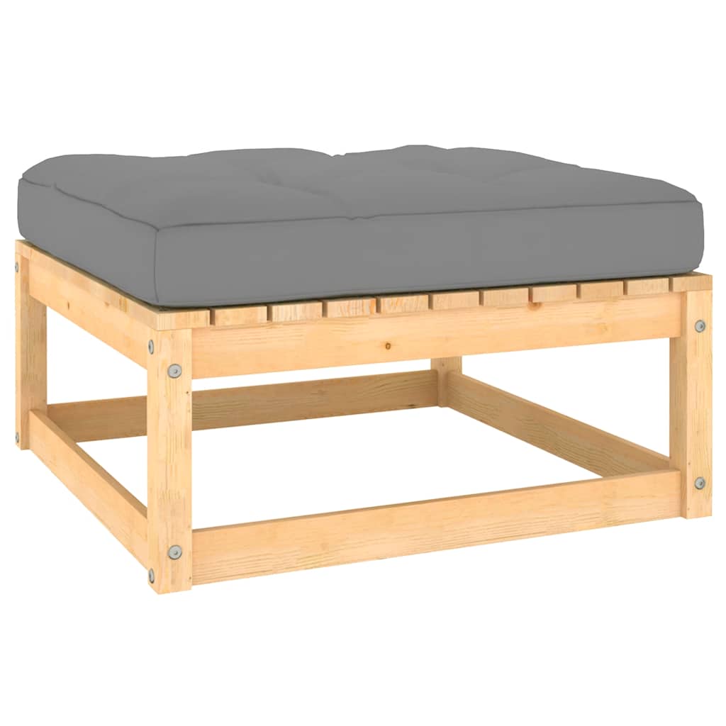 2-tlg. Garten-Lounge-Set mit Kissen Kiefer Massivholz