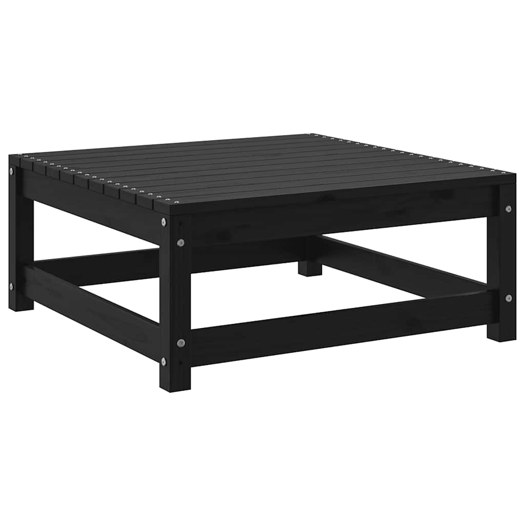 2-tlg. Garten-Lounge-Set mit Kissen Schwarz Kiefer Massivholz