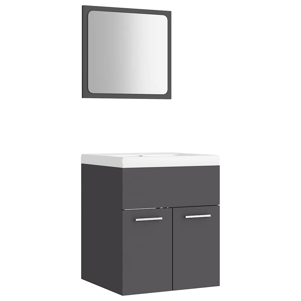 Badmöbel-Set Grau Holzwerkstoff