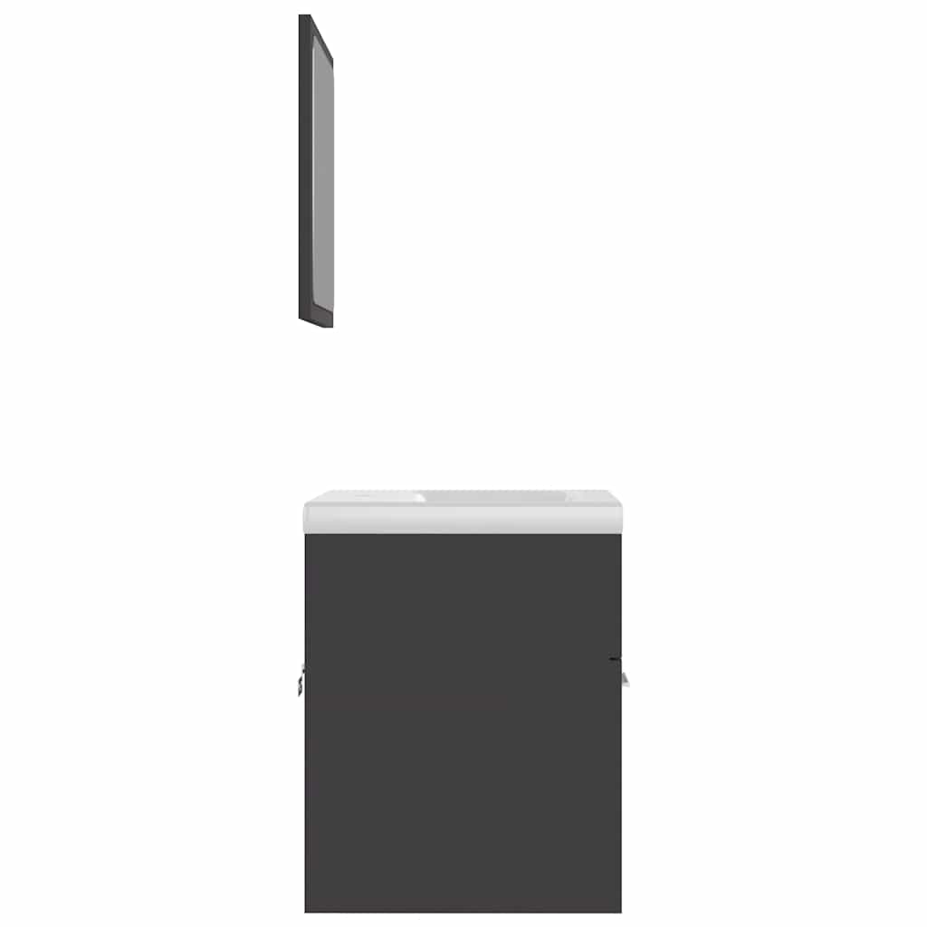 Badmöbel-Set Grau Holzwerkstoff