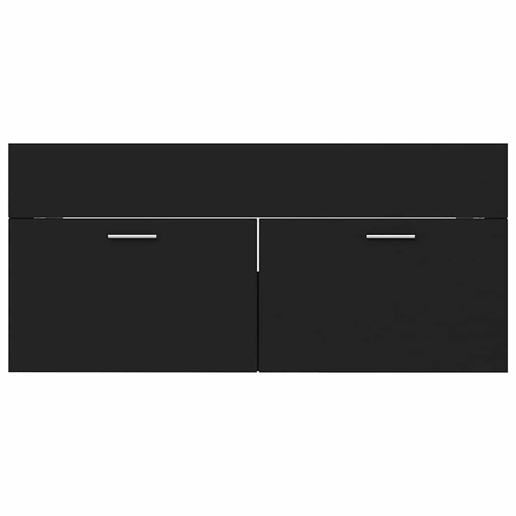 Badmöbel-Set Schwarz Holzwerkstoff