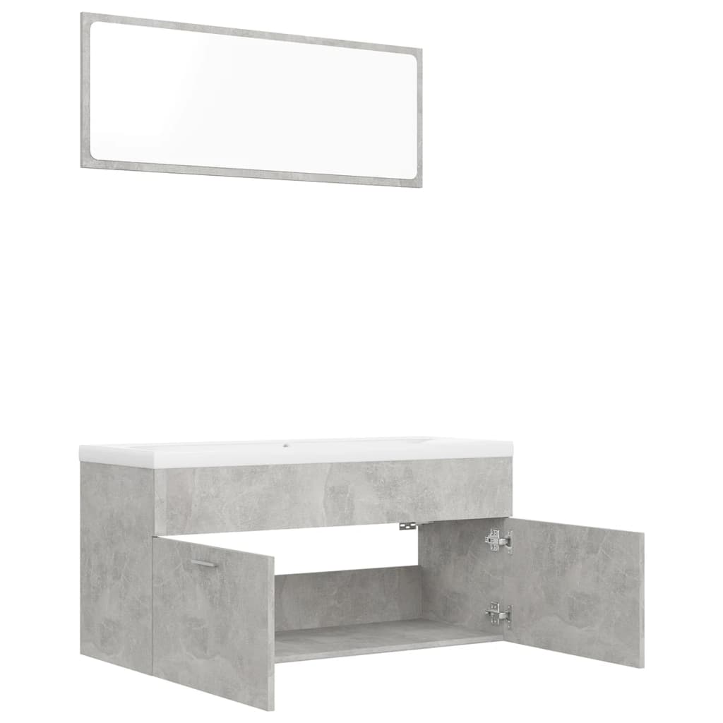 Badmöbel-Set Betongrau Holzwerkstoff