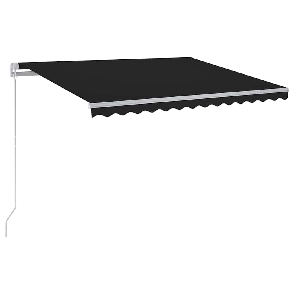 Markise Manuell Einziehbar mit LED 300x250 cm Anthrazit