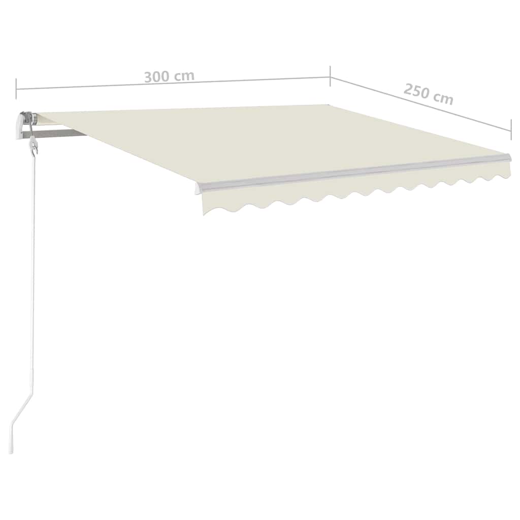 Automatische Markise mit LED & Windsensor 300x250 cm Creme