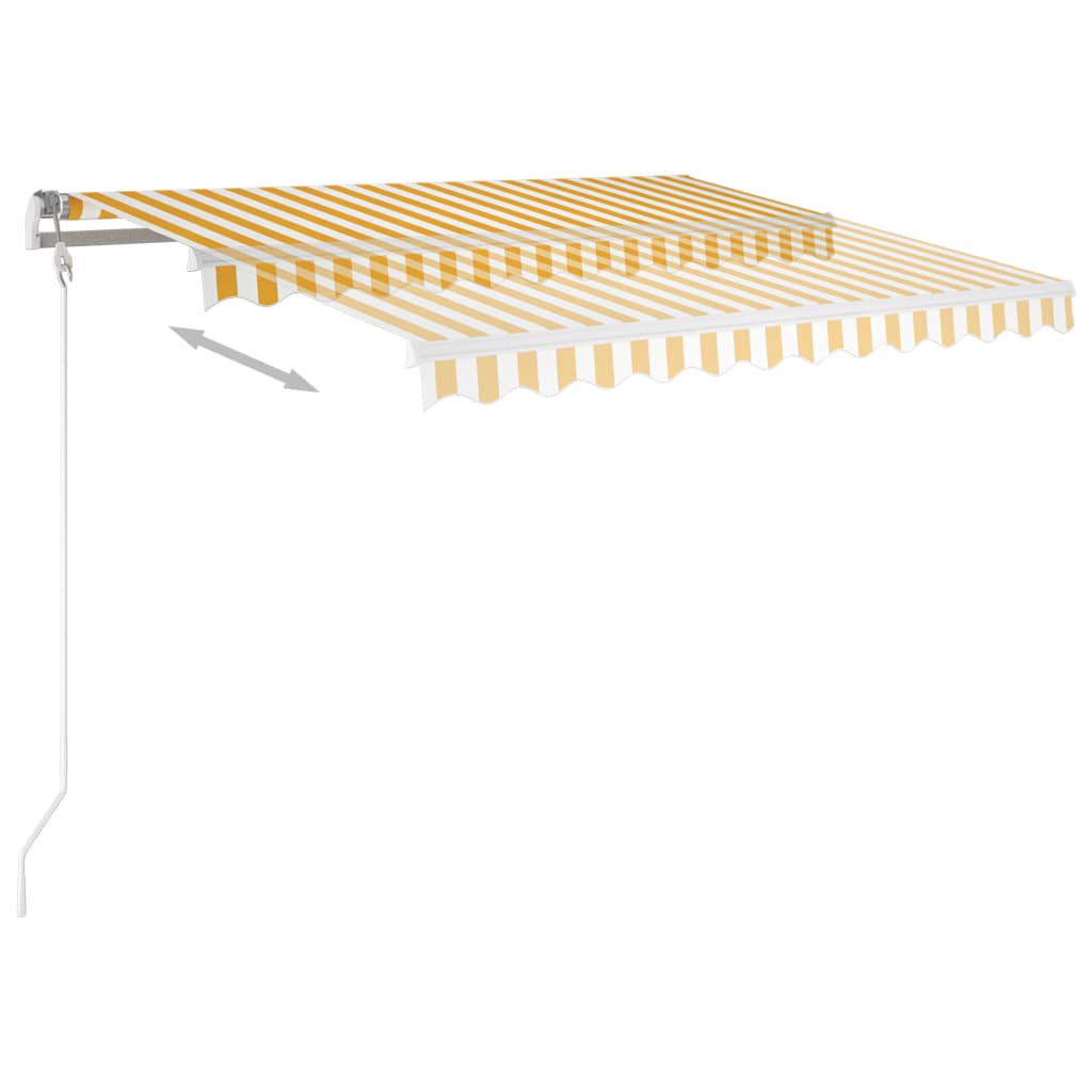 Automatische Markise mit LED & Windsensor 300x250 cm Gelb/Weiß