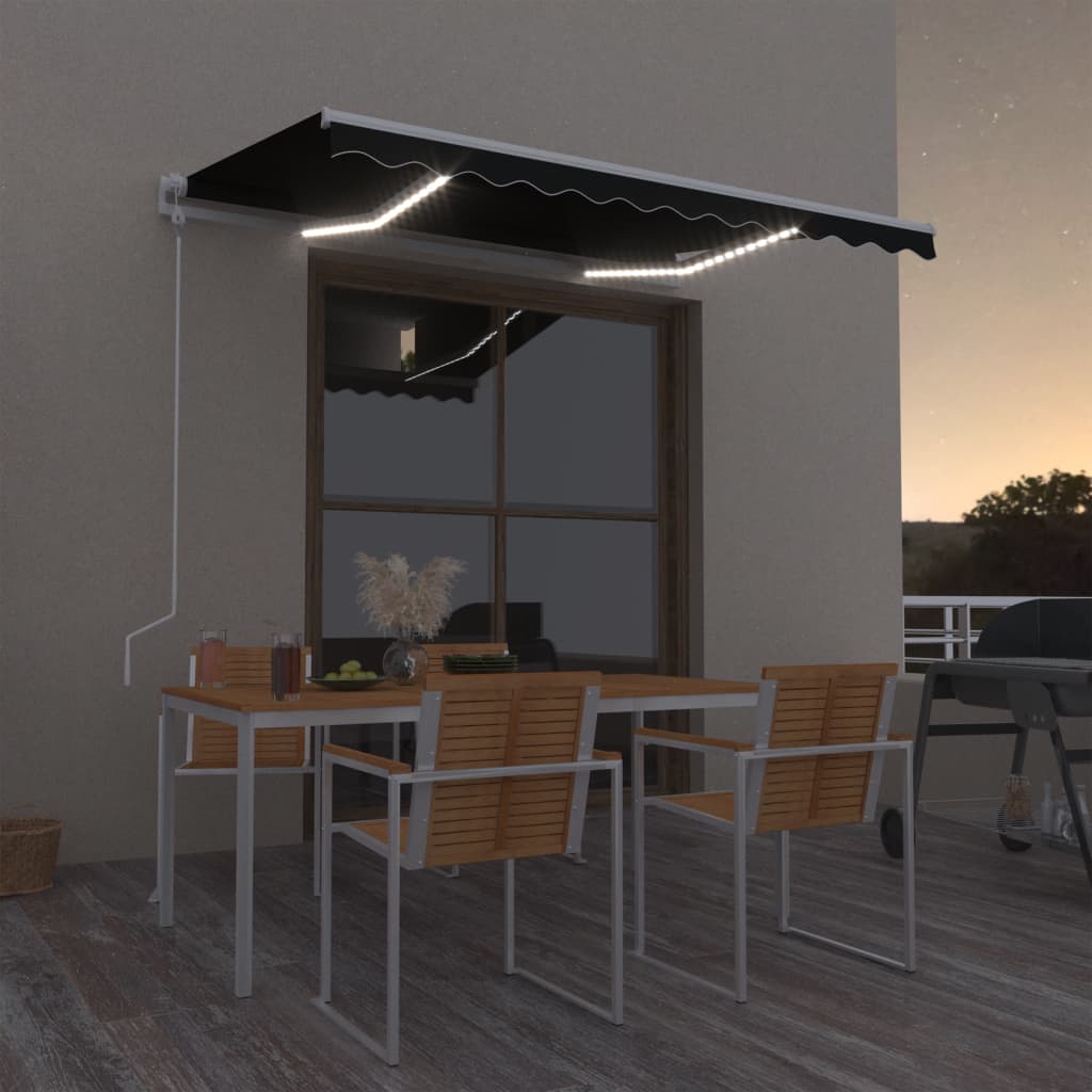 Automatische Markise mit LED & Windsensor 300x250 cm Anthrazit