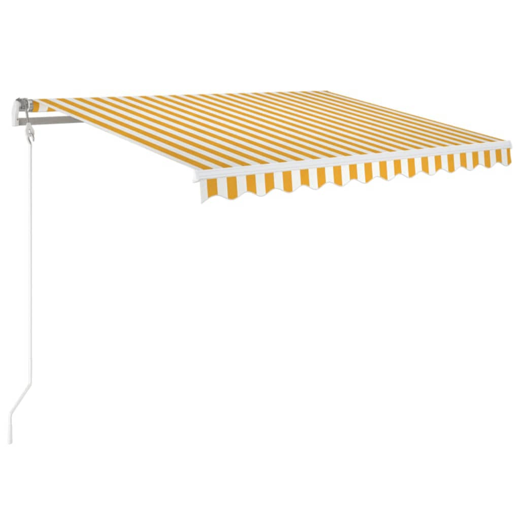 Markise Automatisch Einziehbar 350x250 cm Gelb und Weiß