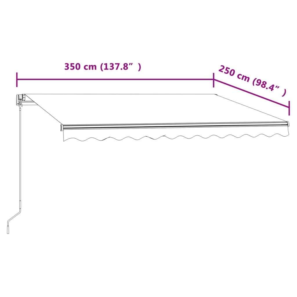 Markise Automatisch Einziehbar 350x250 cm Anthrazit