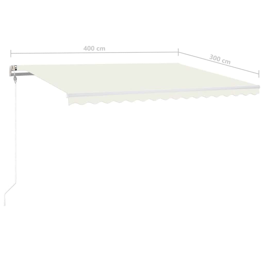 Automatische Markise mit LED Windsensor 400x300 cm Creme