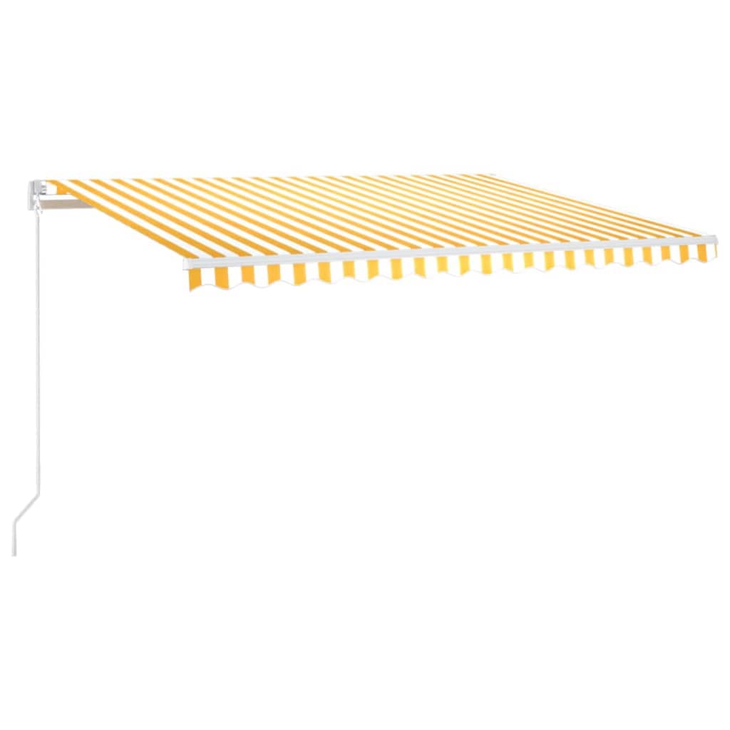Markise Manuell Einziehbar 450x300 cm Gelb und Weiß