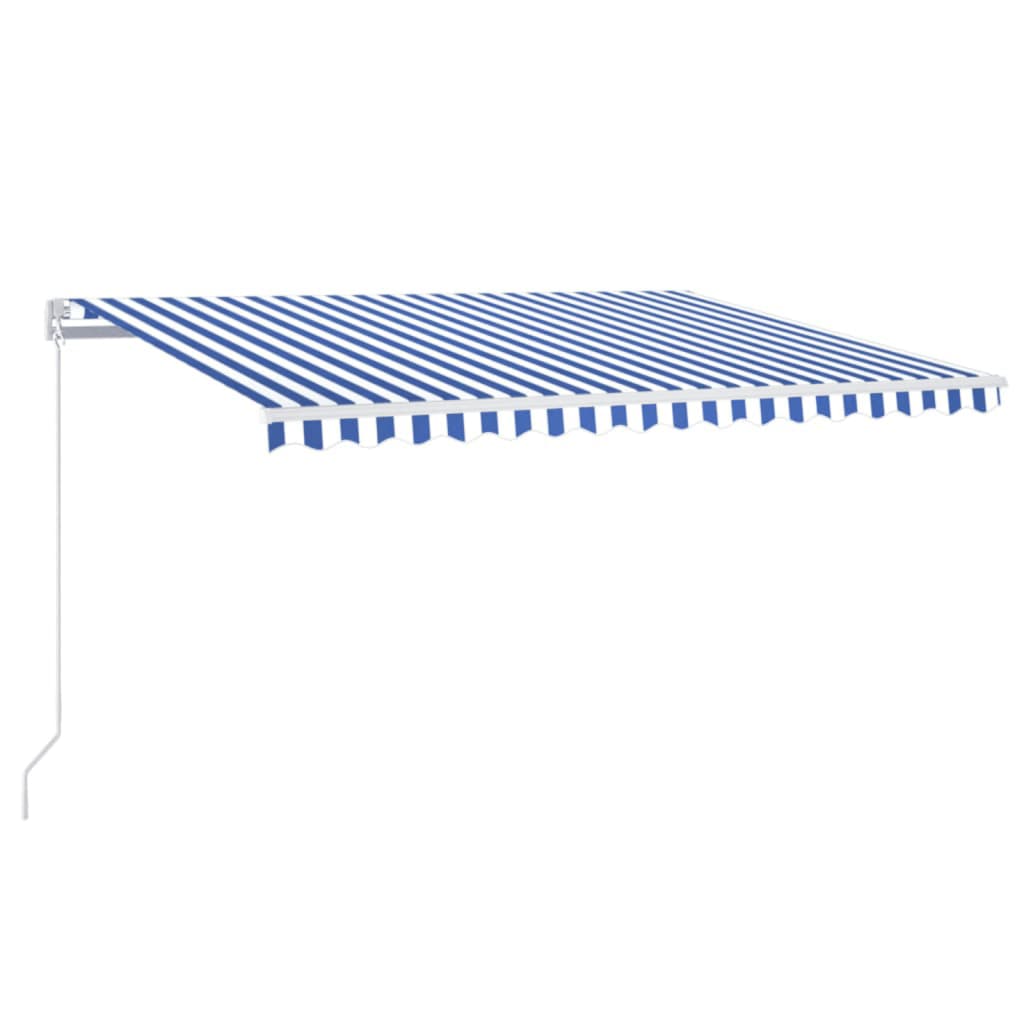 Markise Automatisch Einziehbar 450x300 cm Blau und Weiß