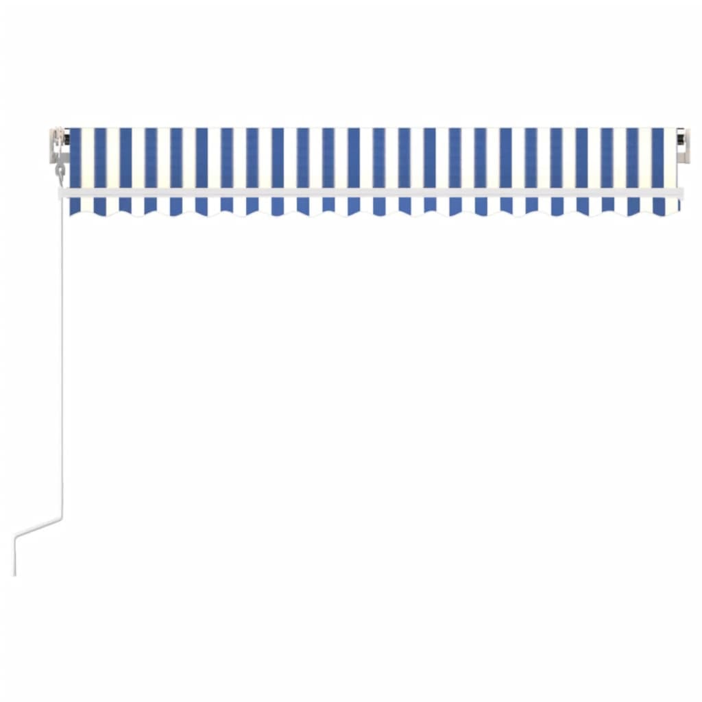 Markise Automatisch Einziehbar 450x300 cm Blau und Weiß