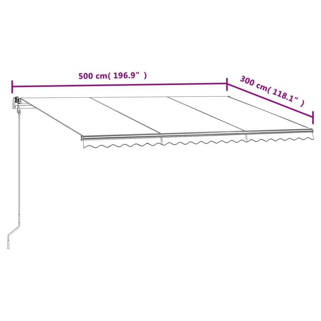 Markise Automatisch Einziehbar 500x300 cm Gelb und Weiß
