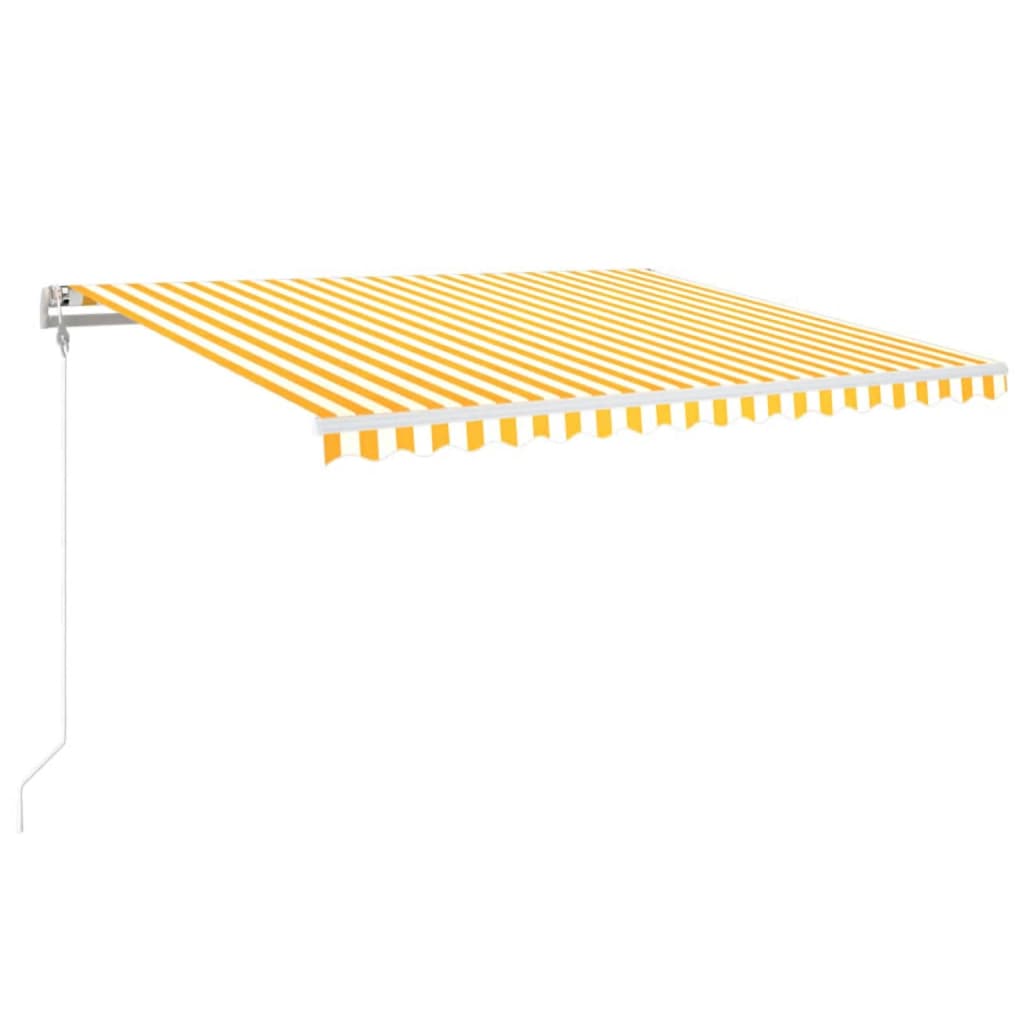 Markise Automatisch Einziehbar 400x350 cm Gelb und Weiß
