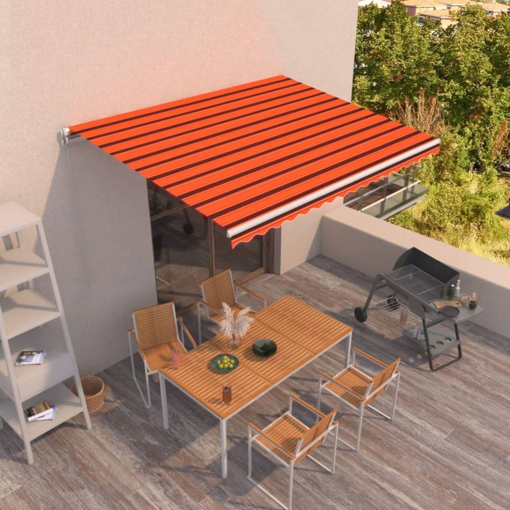 Markise Manuell Einziehbar 450x350 cm Orange und Braun