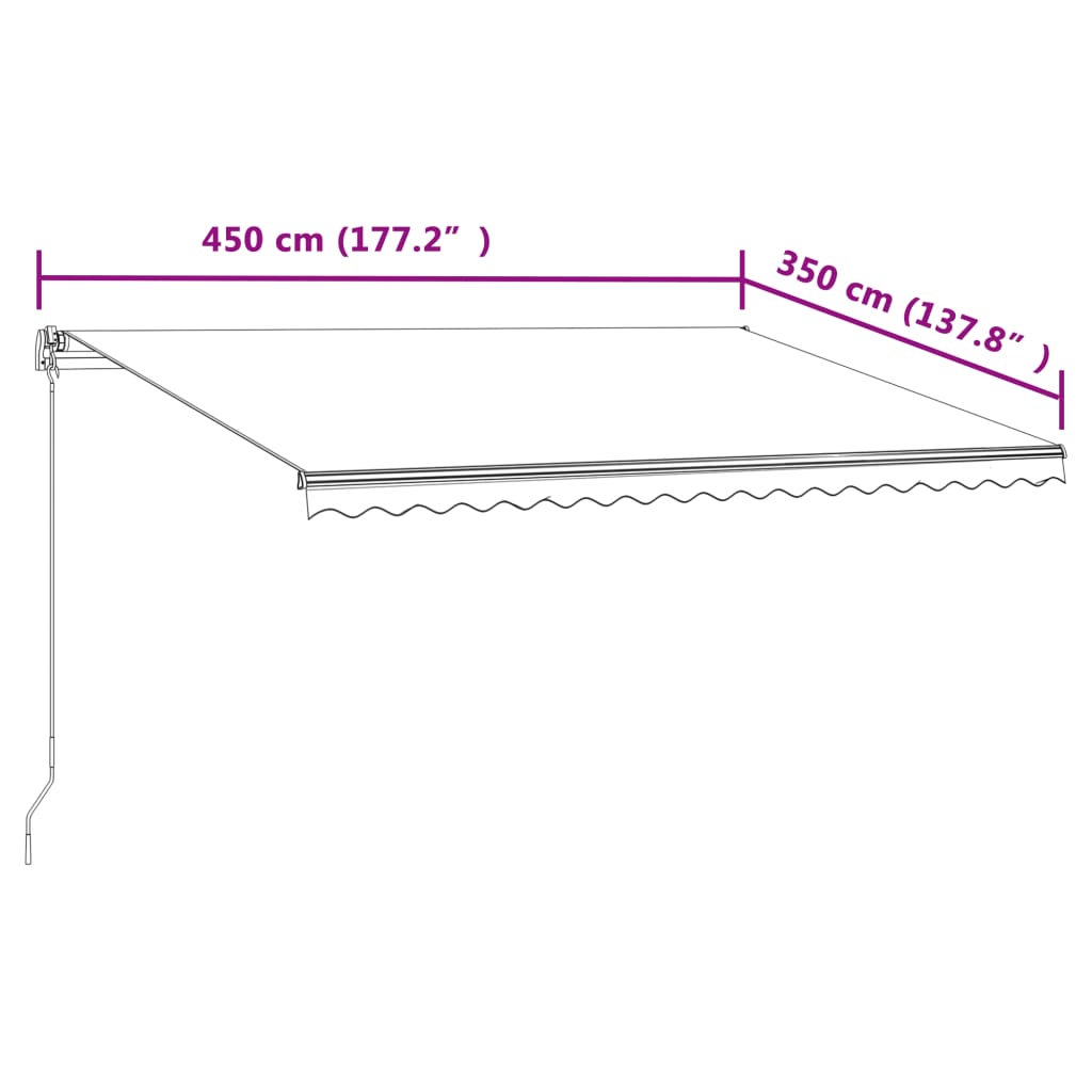 Markise Automatisch Einziehbar 450x350 cm Gelb und Weiß