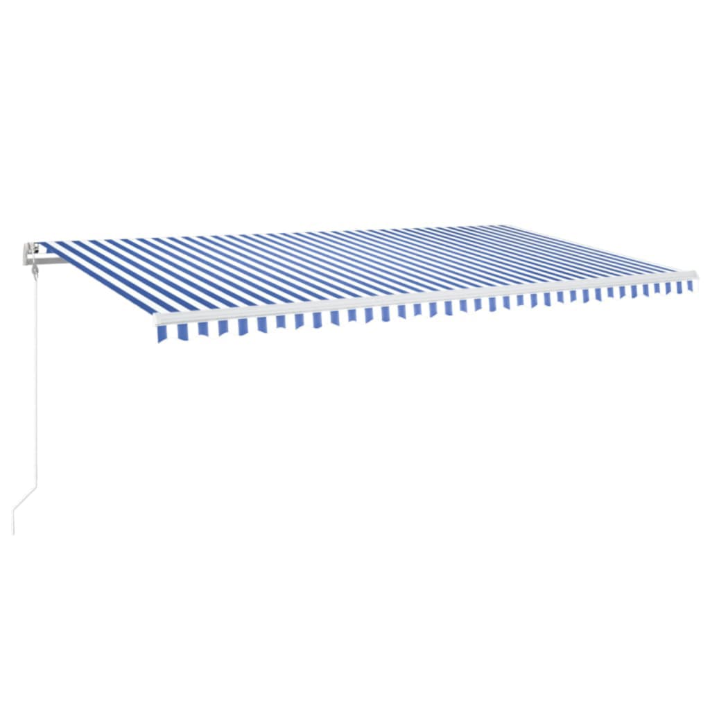 Markise Automatisch Einziehbar 600x350 cm Blau und Weiß