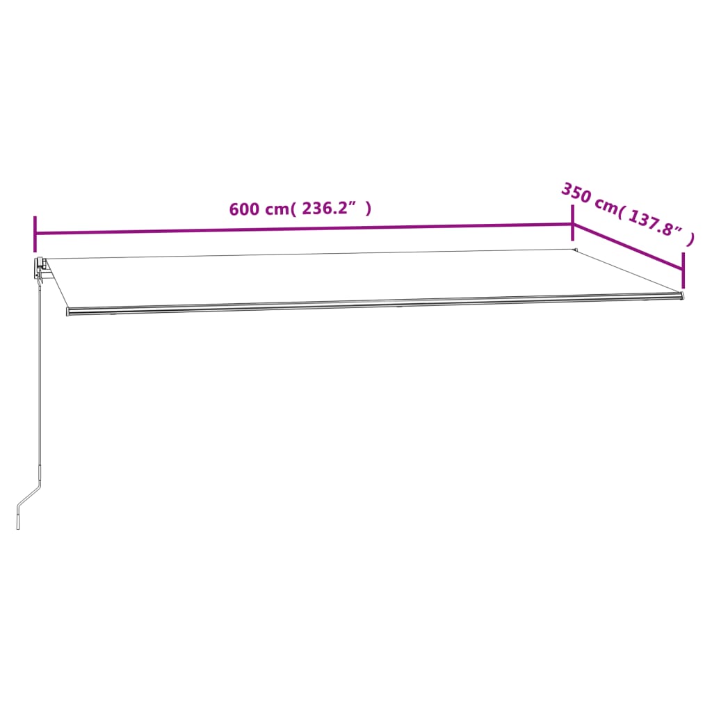 Markise Automatisch Einziehbar 600x350 cm Gelb und Weiß