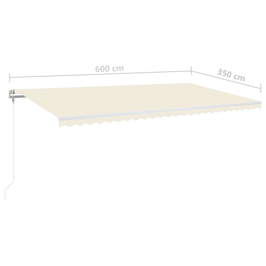 Automatische Markise mit LED & Windsensor 600x350 cm Creme