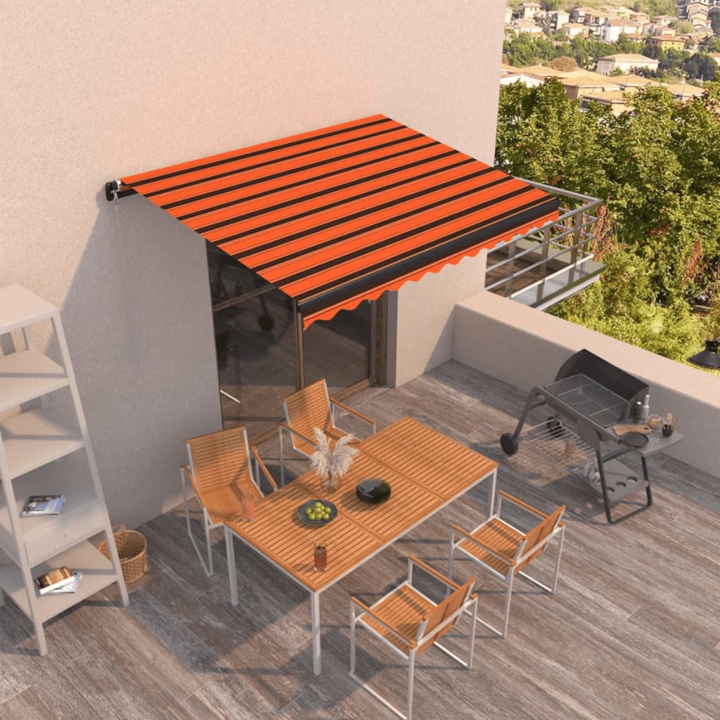 Markise Automatisch Einziehbar 300x250 cm Orange und Braun
