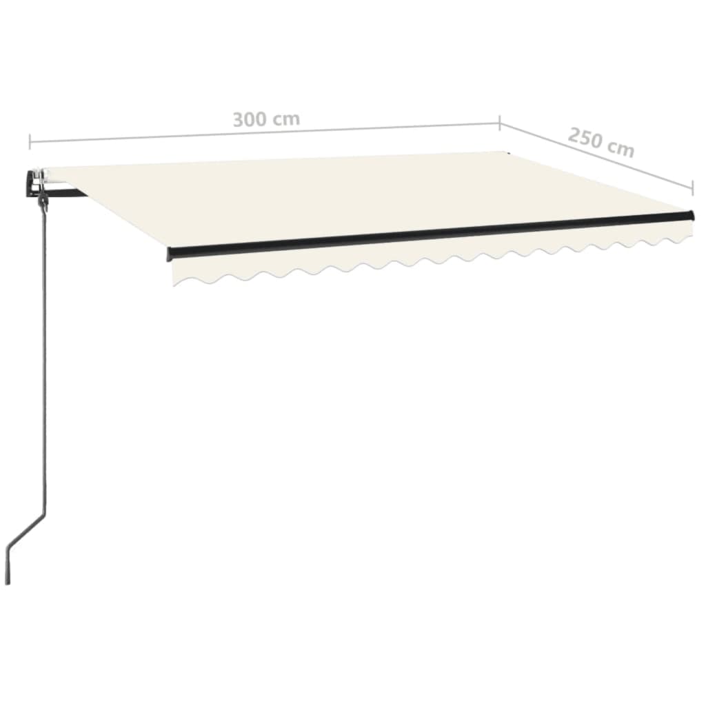 Automatische Markise mit LED & Windsensor 300x250 cm Creme