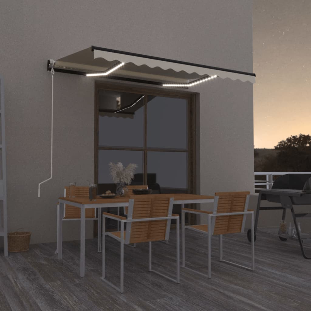 Automatische Markise mit LED & Windsensor 300x250 cm Creme